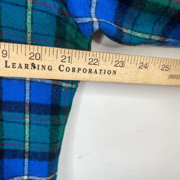 Vintage Pendleton Lodge Shirt 70s Wool Flannel Blue Made In USA L Gorpcore FLAW - Picture 9 of 12